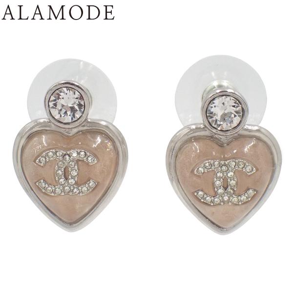 CHANEL（シャネル） ココマーク ラインストーン ハートピアス メタル
