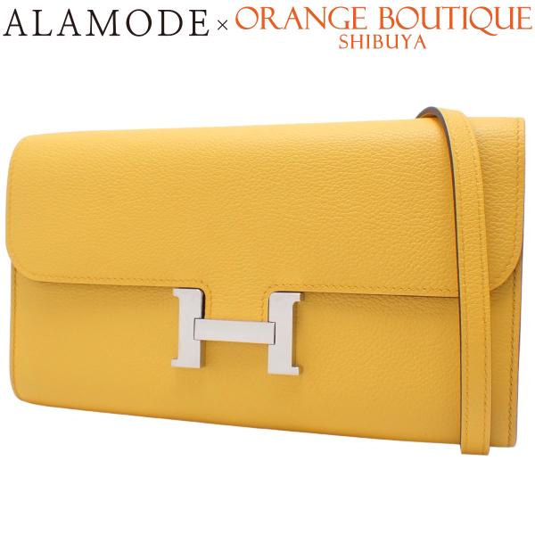 HERMES(エルメス) コンスタンス ロング トゥーゴー ジョーヌナプル イエロー黄 エバーカラー パラジウム金具 シルバー金具 W刻印 ロングウォレット 2WAY 長財布 ショルダー クラッチ レディース 40802187014【中古】【アラモード】 HERMES（エルメス） コンスタンス ロング トゥーゴー ジョーヌナプル