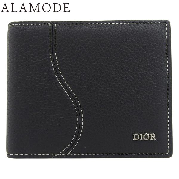 Christian Dior(クリスチャン・ディオール) Saddle 2つ折りウォレット コンパクトウォレット 二つ折り 財布 グレインドカーフスキン マーケトリー ブラック黒 2ADBH076YKK_H00N メンズ 40802199257【中古】【アラモード】 alamode888_40802199257