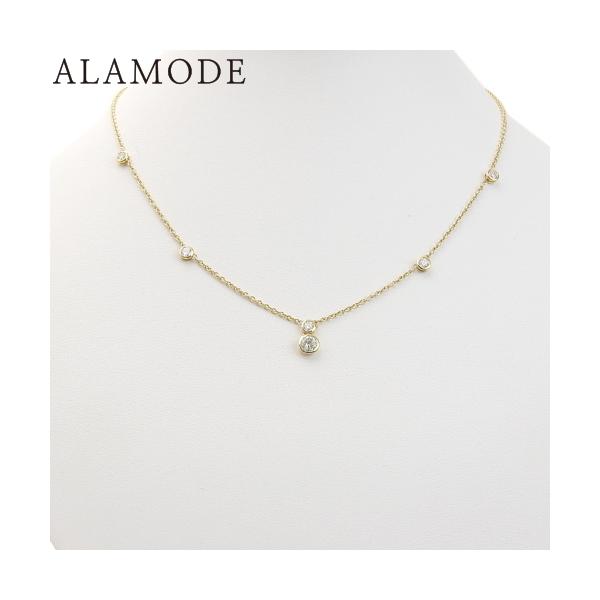 ダイヤモンドネックレス K18 イエローゴールド YG アクセサリー  