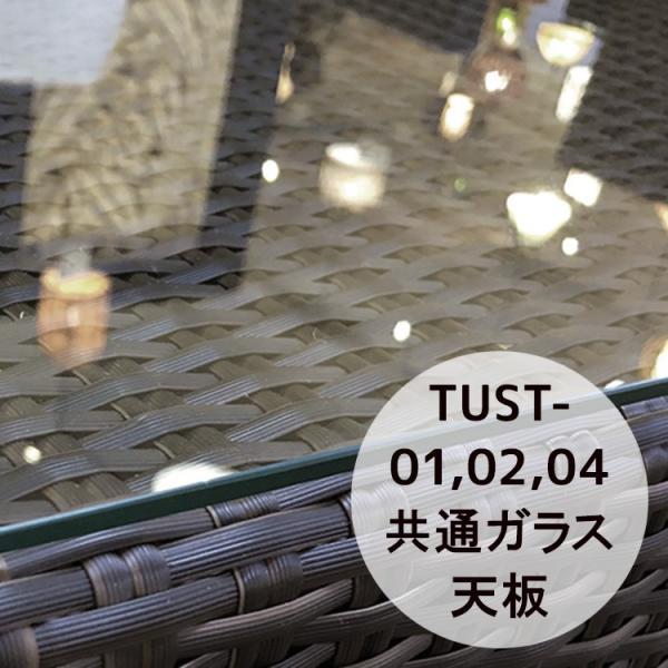 アジアン家具 ガラス天板 テーブル ガーデンテーブル サイドテーブル用ガラス天板（型番：TUST-01、TUST-02、TUST-04専用オプション）