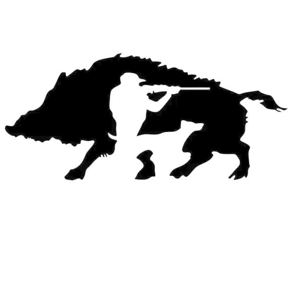 ハンティング　ハンター　猟師　猟友会　狩猟　狩人　狩り　猟犬　猪駆除　イノシシ狩り　害獣駆除　ステッカー1枚B（黒）