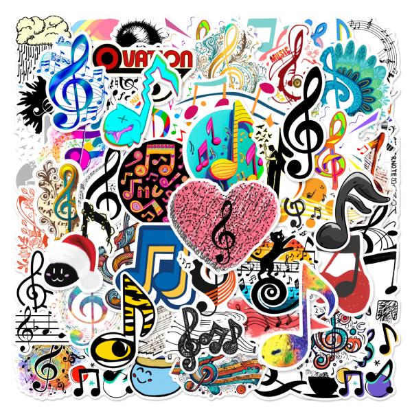 音符　楽譜　音譜　五線譜　演奏記号　音楽　楽器　譜面　譜　ピアノ　ミュージック　音楽教室　ピアノ教室　シール　ステッカー60枚HQA