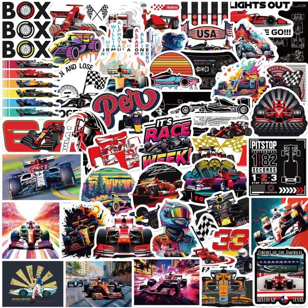 F1　エフ・ワン　ボックス　フォーミュラ1　レース　JDM　スポーツカー　レーシングカー　モータースポーツ　改造車　レーサー　シール　ステッカー50枚SA