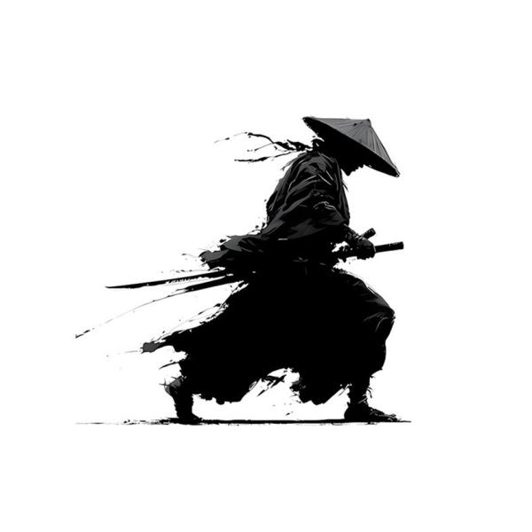 侍　サムライ　武士　墨絵風　浪人　バイク　車　旧車　改造車　カスタム　傷隠し　部屋　インテリア　ガレージ　デコレーション　ステッカー1枚T