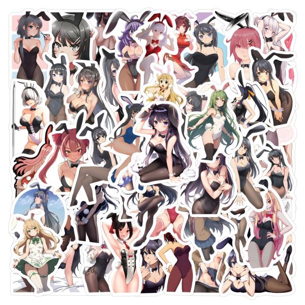 バニーガール PLAYBOY コスプレ パンスト 美脚 アニメ少女 漫画少女 誘惑 エロ お宅漫画 セクシー美女 美人 ロリ シール ステッカー60枚HY