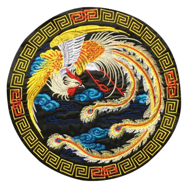 スワトウ　鳳凰　龍　刺繍　長期保管未使用 卒ラン刺繍に！ 鳳凰と龍 - 刺繍屋 ロンドン 卒ランならお任せ