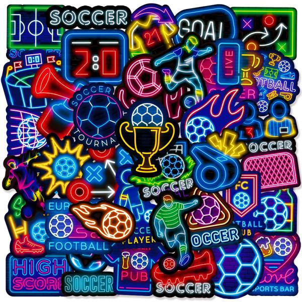 サッカー　ネオンサイン　neon sign　ネオン　広告　看板　スポーツカフェ　スポーツパブ　サッカー観戦　ステッカーボム　シール　ステッカー50枚EH