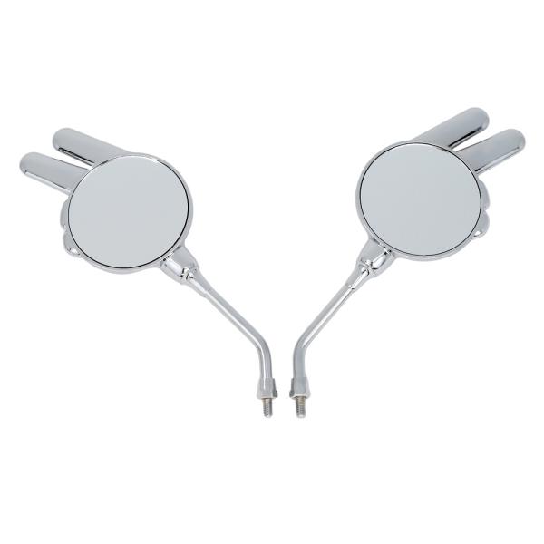 じゃんけんミラー 左右セットチョキ/メッキシルバー 正ネジ8mm