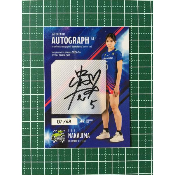 久光スプリングスカード 中島咲愛サインカード 最優秀新人賞 ☆女子バレーボール SAGA久光スプリングス 2025-26 トレーディング