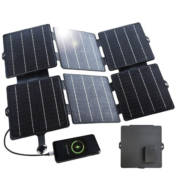 コンパクト ソーラーパネル ソーラー充電器 30W 6枚 折りたたみ 並列