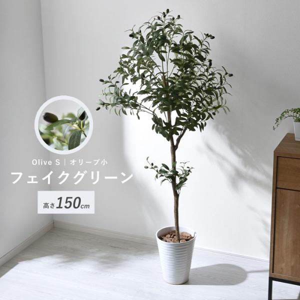 ■商品名フェイクグリーン オリーブ S 150cm 大型 ジョイント プランフ■商品仕様葉：ポリエチレン/スチール幹：ポリエチレン/スチール鉢：セメント/発泡スチロール/石/ポリプロピレン■商品サイズ（約）幅75cm×奥行き55cm×高さ1...
