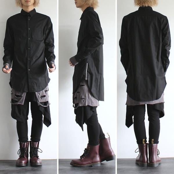 ロングシャツ メンズ モード ビッグシャツ モード系 黒 ブラック Zip スリット サロン系 日本製 国産 個性的 しわ加工 中性的 ユニセックス レディース Buyee Buyee Japanese Proxy Service Buy From Japan Bot Online