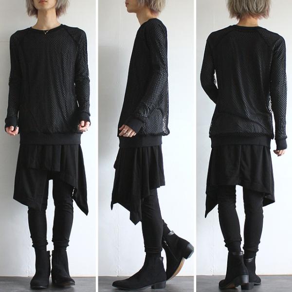カットソー メンズ メッシュ 長袖 モード系 黒 ファッション ブラック レイヤード 重ね着 レディース サロン系 ロック パンク 中性 ユニセックス Buyee 日本代购平台 产品购物网站大全 Buyee一站式代购 Bot Online