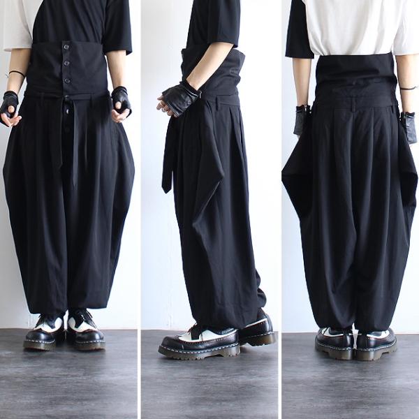 サルエルパンツ メンズ ワイドパンツ 袴パンツ ハイウエスト モード系 黒 ブラック 日本製 国産 個性的 オリジナル ブランド ユニセックス レディース 中性的 Buyee 日本代购平台 产品购物网站大全 Buyee一站式代购 Bot Online