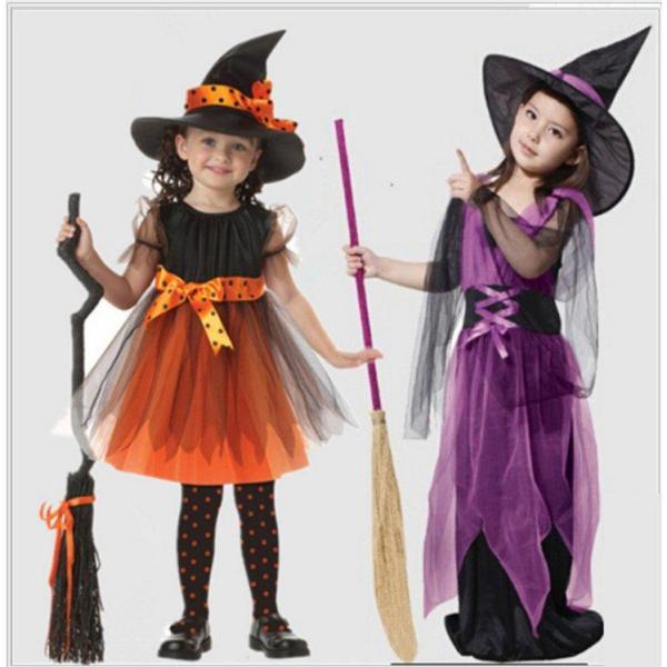 ハロウィン コスプレ 魔女 子供 女の子 衣装 仮装 可愛い ドレス ワンピース キッズ ウィッチ 魔女っ娘巫女