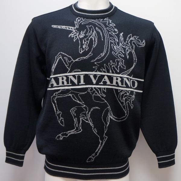 バーニヴァーノ・25 秋冬 AW 新作(M)(L)ユニコーン 丸首 セーター(M)(L