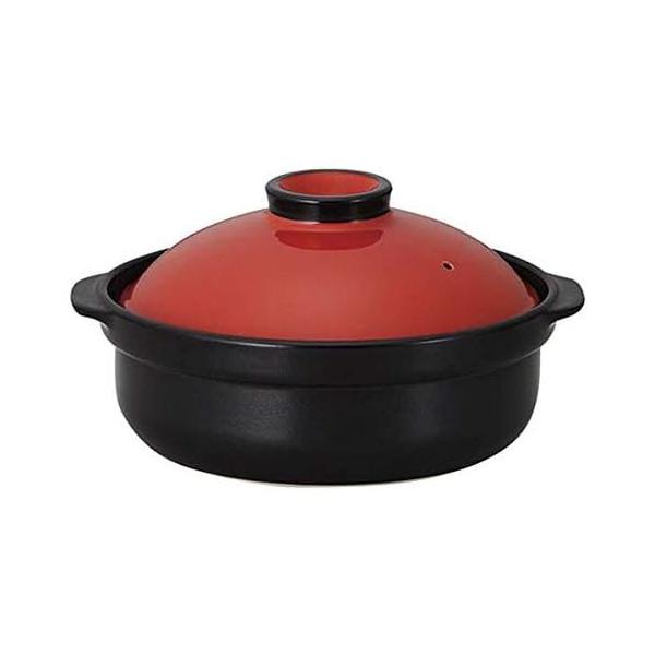 土鍋 光洋陶器 宴 レッド／ブラック 直火のみ#サイズ:9号（3〜4人用）3L満水 美濃焼 日本製 陶器 耐熱 おしゃれ