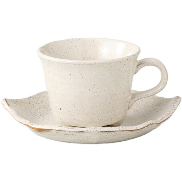 コーヒーカップ＆ソーサー 白伊賀 コーヒー碗皿 美濃焼 日本製 食洗機対応 かわいい