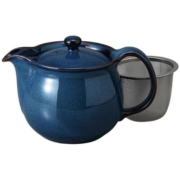 ポット ティーポット ブルーポット （網カゴ付） 日本製 陶器 陶磁器 食洗機対応 POT おしゃれ かわいい カフェ