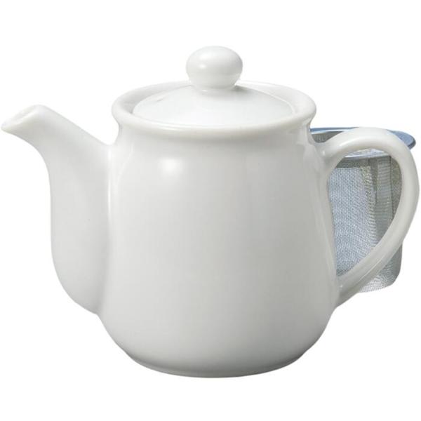 ポット ティーポット 1〜2P用乳白ポット（アミ付） 日本製 陶器