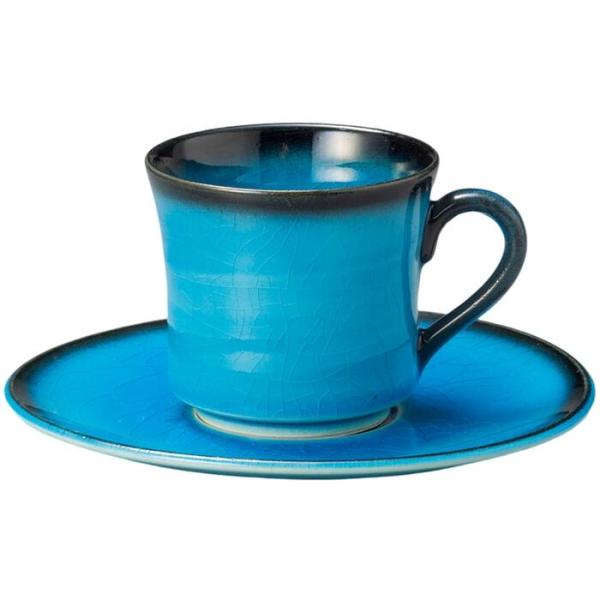 コーヒーカップ コーヒー碗皿 青輝貫入 コーヒーカップ＆ソーサー 磁器 美濃焼 日本製