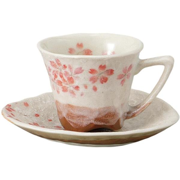 コーヒーカップ 単品 平安桜 赤 カップ＆ソーサー 磁器 美濃焼 日本製 セット おしゃれ かわいい シンプル 業務用