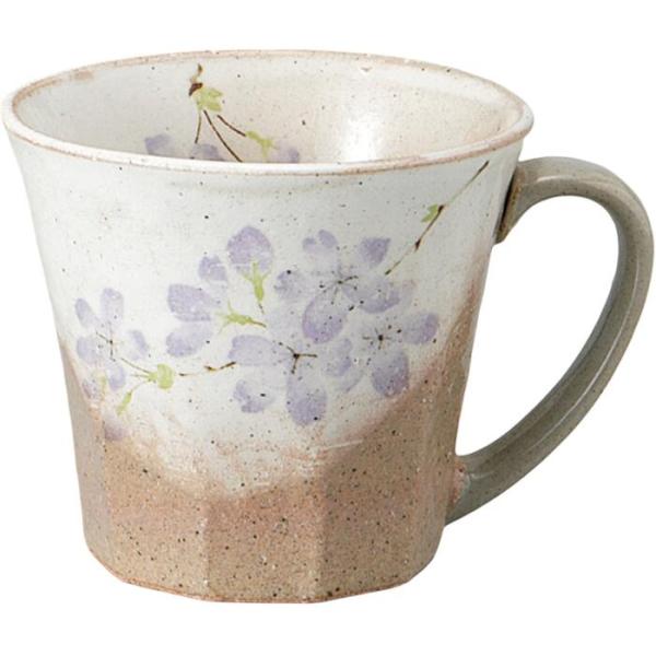 マグカップ 城桜 紫マグ 美濃焼 日本製 マグ 食洗機対応 かわいい 人気 カフェ