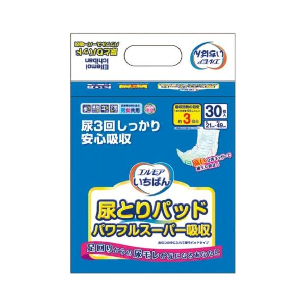 エルモアいちばん尿とりパッドパワフルスーパー吸収 30枚入10個 エルモア 尿とりパッド いちばん パワフルスーパー吸収 男女兼用
