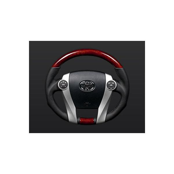 REAL(レアル)ステアリング【30プリウス/プリウスα/アクア】ブラウン