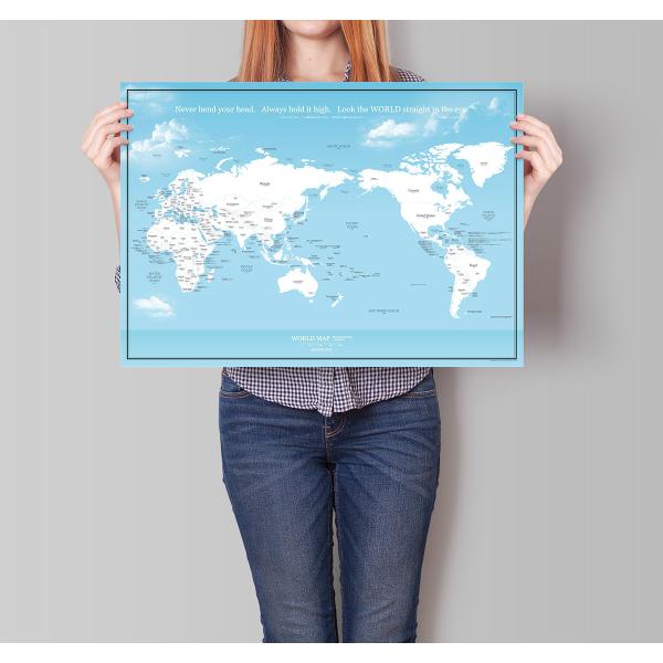 053 世界地図 ポスター インテリア ブルー 空と海 おしゃれ 国名 白地図 こども ミニマルマップ Wla2ej01sk インテリア ポスター Minimal Map 通販 Yahoo ショッピング