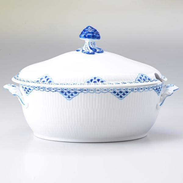 ロイヤルコペンハーゲン スープチューリン ブルーフルーテッド プレイン チューリン ラウンド|ロイヤル