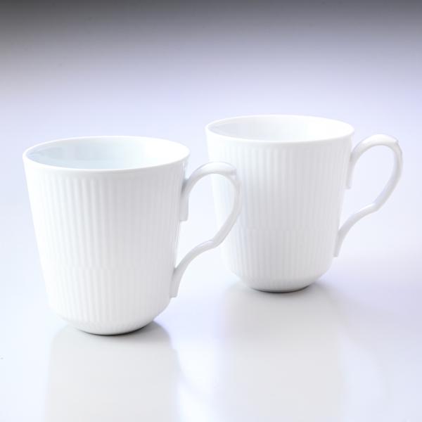 Royal Copenhagenロイヤルコペンハーゲンホワイトフルーテッド マグカップ L ペア