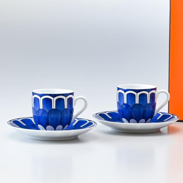 エルメスブルーダイユール カップ&ソーサー 2個 HERMES（エルメス） ブルーダイユール 030017P2 コーヒーカップ