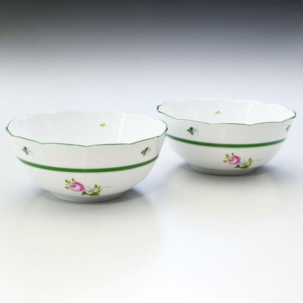 ヘレンド16.5cm プレート 2枚 ヘレンド ボウル ペア 2個セット ウィーンのバラ 洋食器 16cm