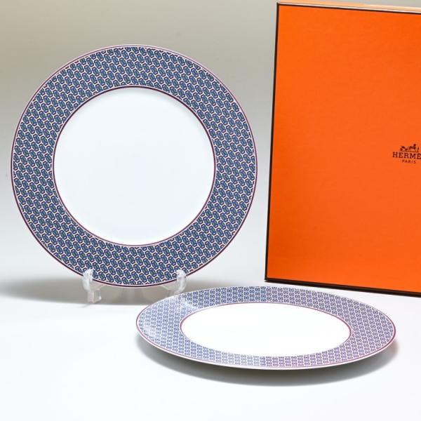 値下げ！新品未使用！エルメス タイセット プレート２枚セット HERMES エルメス タイ・セット TIE SET ガーネット 21cm