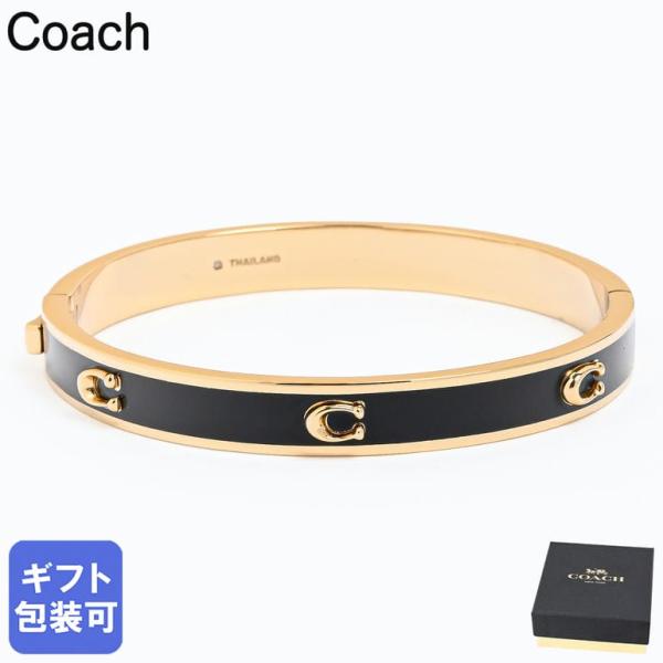 コーチ COACH バングル ブレスレット シグネチャー Cロゴ レディース ブラック ゴールド 422719GLD001 ジュエリー アクセサリー