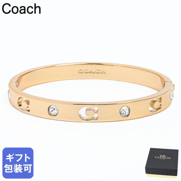 コーチ COACH バングル ブレスレット Cロゴ クリスタル レディース クリア ゴールド 440616GLD710 ジュエリー アクセサリー