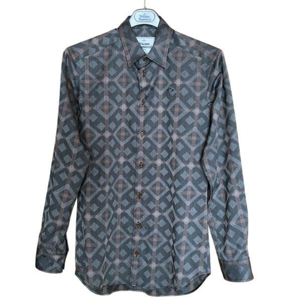 ヴィヴィアンウエストウッド マン 長袖シャツ メンズ チャコールグレー ジオメトリカルデザイン Dl0311 S 001f Dl0311s 001f A Level エイレベル 通販 Yahoo ショッピング
