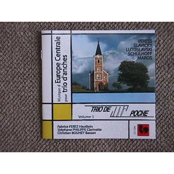 Trio de Pocheによる木管３重奏曲集です。曲はLutoslawsky,Schulfoff,Slavicky,Maros,Veressのトリオです。演奏はF/FEREZ(ob)S/PHILLIPE(cl)C/BOUHEY(Bsn)デス。