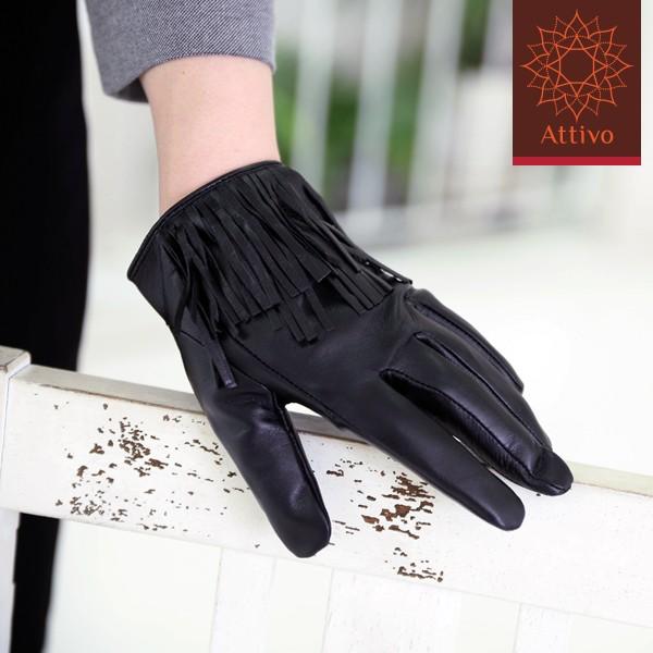 革手袋 レディース スマホ対応 Attivo 裏地付 在庫処分セール ラム革 4カラー 4サイズ 女性 フリンジ付き At Allegretto Yahoo 店 通販 Yahoo ショッピング