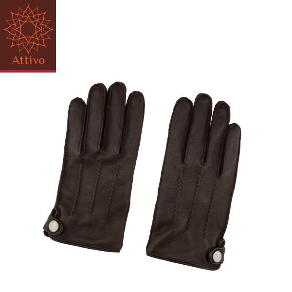 手袋 メンズ 3シーズン Attivo 鹿革 チャコール M L 防寒 ブランド 新発売 通勤 男性 Xlサイズ レザーグローブ バイク 自転車