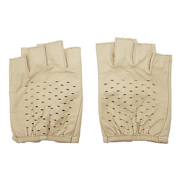 バイク グローブ ドライビンググローブ メンズ Attivo 山羊革 半指 手袋 ハイクオリティ 夏 L 指なし Xlサイズ S 運転 アイボリー M 車