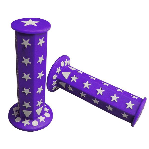 六角グリップ スター(星型) パープル 紫色 非貫通 22.2mmハンドル汎用