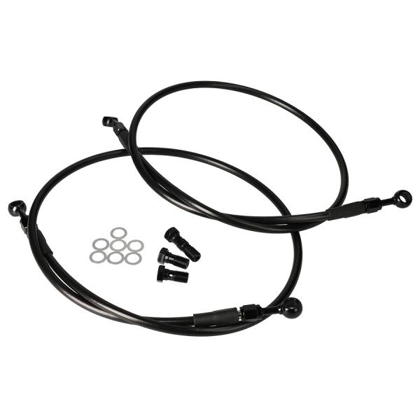 汎用 ブレーキホース フロント用 全長300mm〜950mm選択可 ブラック