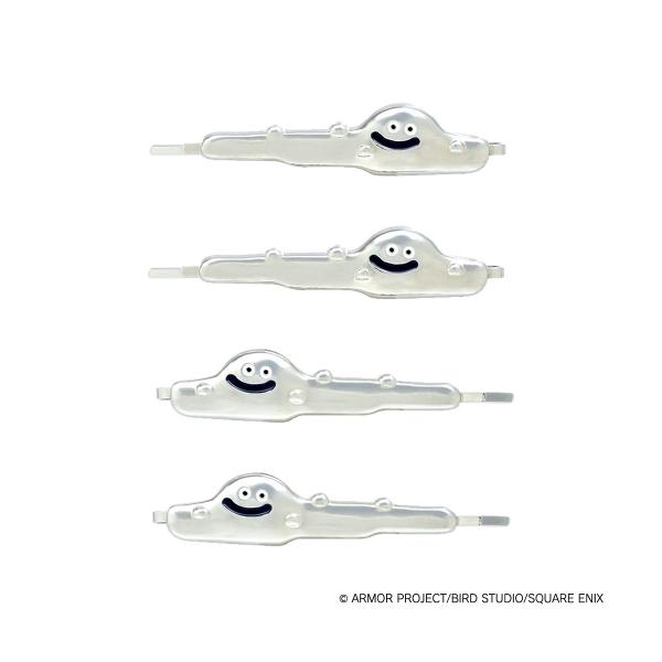 ◆メーカースクウェアエニックス◆商品説明横約6cm×高さ約1.3cm素材 ヘアピン/鉄　パーツ/亜鉛合金はぐれメタルのフォルムを再現した、とてもかわいらしい４個セット。メイクや洗顔にもピッタリで、しっかり前髪を固定します。また、カバンやショ...