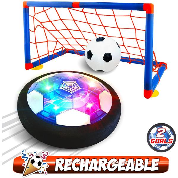Flycreat エアー サッカー サッカーボール 充電式 エアーパワーサッカーディスク 光るLEDライト搭載 浮力 室内 サッカー スポー