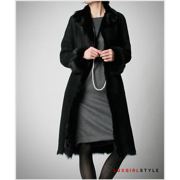 毛皮 スウェード ロングコート 高級感なレディース 大人 モダンファッション Hs0007 Alice Style アリス スタイル 通販 Yahoo ショッピング