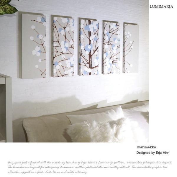 ファブリックパネル 北欧 アートパネル アリス marimekko LUMIMARJA ブルーグレーベージュ 50×20cm 5枚組 マリメッコ■marimekko マリメッコ LUMIMARJA ■designer：Erja Hirvi■...