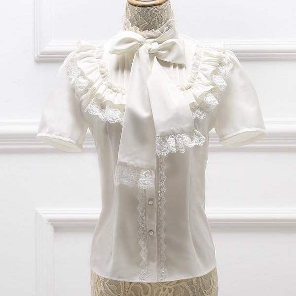 ロリータ Lolitaレディースシフォンブラウス 夏服 半袖 スタンドネック フリル スリム ボウタイ Buyee Buyee Japanese Proxy Service Buy From Japan Bot Online